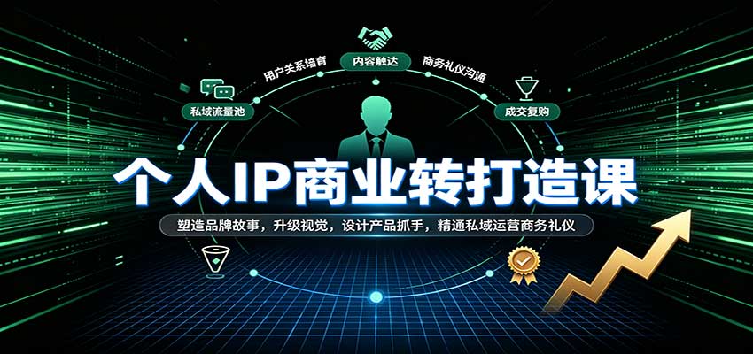 个人IP商业打造课：塑造品牌故事，升级视觉，设计产品抓手，精通私域运营商务礼仪-佳梦网创 - 网创副业项目资源站