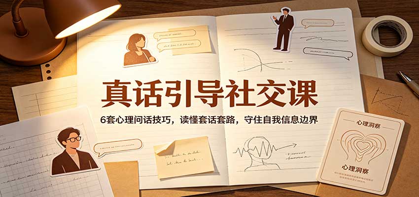 真话引导社交课：6套心理问话技巧，读懂套话套路，守住自我信息边界-佳梦网创 - 网创副业项目资源站