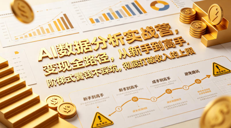 AI数据分析实战营，变现全路径，从新手到高手，阶梯式賺钱不踩坑，彻底打破收入的上限 - 佳梦网创 - 网创副业项目资源站-佳梦网创 - 网创副业项目资源站