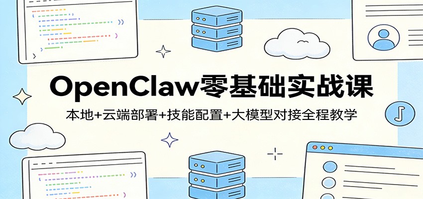 OpenClaw零基础实战课：本地+云端部署+技能配置+大模型对接全程教学 - 佳梦网创 - 网创副业项目资源站-佳梦网创 - 网创副业项目资源站