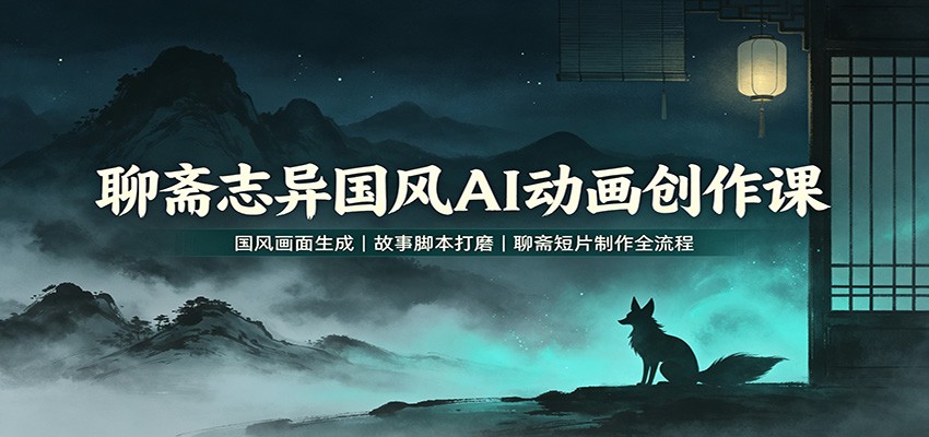聊斋志异国风AI动画创作课:国风画面生成,故事脚本打磨,聊斋短片制作全流程-佳梦网创 - 网创副业项目资源站