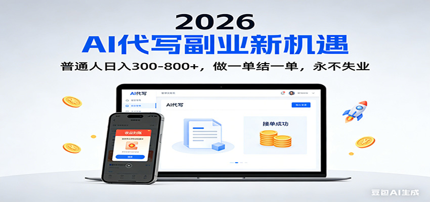 2026 副业首选!AI 代写日入 300-800,普通人0门槛,做一单结一单!-佳梦网创 - 网创副业项目资源站