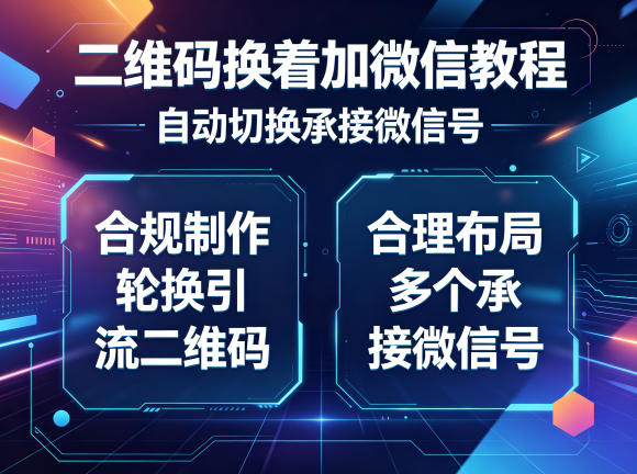 二维码换着加微信教程,自动切换承接微信号,合规制作轮换引流二维码,合理布局多个承接微信号 二维码换着加微信教程,自动切换承接微信号,合规制作轮换引流二维码,合理布局多个承接微信号