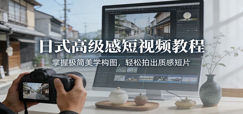 日式高级感短视频教程：掌握极简美学构图，轻松拍出质感短片 - 佳梦网创 - 网创副业项目资源站-佳梦网创 - 网创副业项目资源站