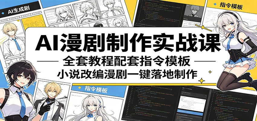 AI漫剧制作实战课：全套教程配套指令模板，小说改编漫剧一键落地制作 - 佳梦网创 - 网创副业项目资源站-佳梦网创 - 网创副业项目资源站