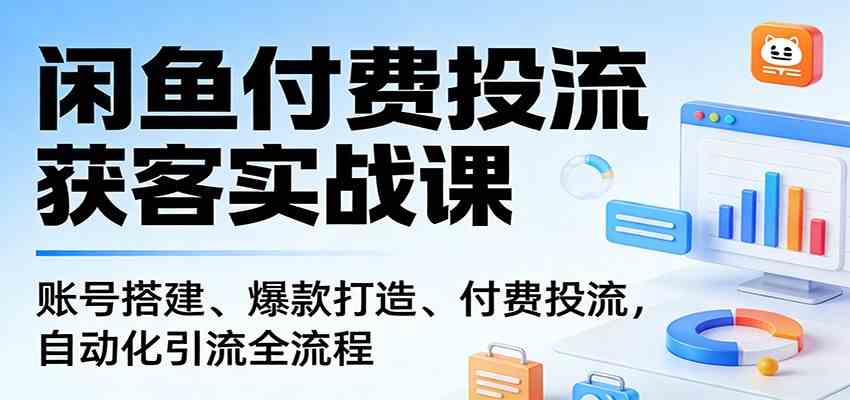闲鱼付费投流获客实战课：账号搭建、爆款打造、付费投流， 自动化引流全流程 - 佳梦网创 - 网创副业项目资源站-佳梦网创 - 网创副业项目资源站