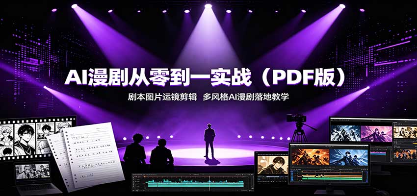 AI漫剧从零到一实战（PDF版）：剧本图片运镜剪辑，多风格AI漫剧落地教学-佳梦网创 - 网创副业项目资源站
