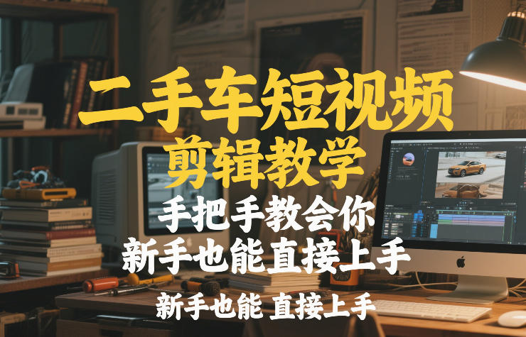 二手车短视频剪辑教学，手把手教会你，新手也能直接上手 - 佳梦网创 - 网创副业项目资源站-佳梦网创 - 网创副业项目资源站