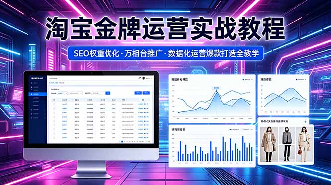 2026 淘宝金牌运营实战教程，SEO权重优化万相台推广，数据化运营爆款打造全教学-佳梦网创 - 网创副业项目资源站