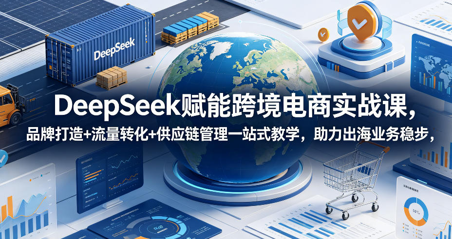 DeepSeek赋能跨境电商实战课,品牌打造+流量转化+供应链管理一站式教学,助力出海业务稳步发展-佳梦网创 - 网创副业项目资源站