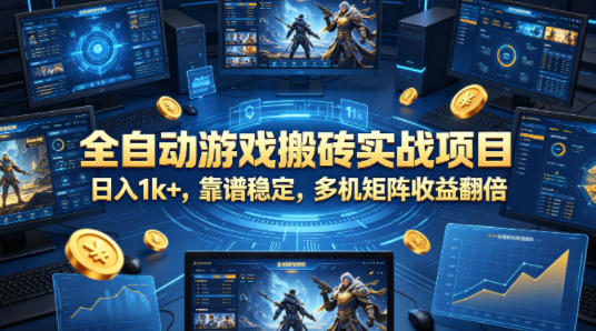 全自动游戏搬砖实战项目,日入1k+,靠谱稳定,多机矩阵收益翻倍【揭秘】 全自动游戏搬砖实战项目,日入1k+,靠谱稳定,多机矩阵收益翻倍【揭秘】