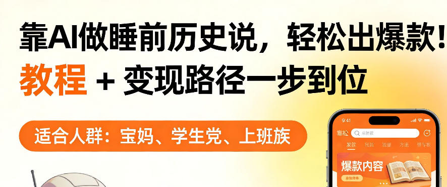 靠AI做睡前历史解说，轻松出爆款！教程+变现路径一步到位，单个视频收益1K+【揭秘】 - 佳梦网创 - 网创副业项目资源站-佳梦网创 - 网创副业项目资源站