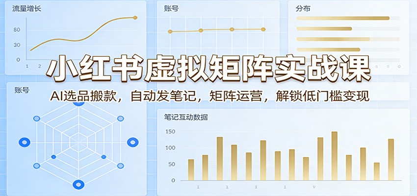 小红书虚拟矩阵实战课：AI选品搬款，自动发笔记，矩阵运营，解锁低门槛变现 - 佳梦网创 - 网创副业项目资源站-佳梦网创 - 网创副业项目资源站