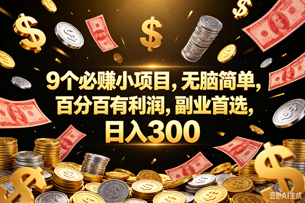 （18881期）9个必赚的小项目，百分百赚元子，无脑简单，副业首选，日入300+ - 佳梦网创 - 网创副业项目资源站-佳梦网创 - 网创副业项目资源站