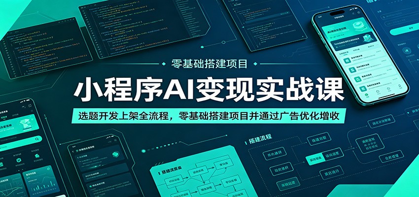 小程序AI变现实战课:选题开发上架全流程,零基础搭建项目并通过广告优化增收 小程序AI变现实战课:选题开发上架全流程,零基础搭建项目并通过广告优化增收