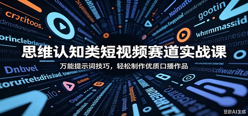思维认知类短视频赛道实战课：万能提示词技巧，轻松制作优质口播作品 - 佳梦网创 - 网创副业项目资源站-佳梦网创 - 网创副业项目资源站