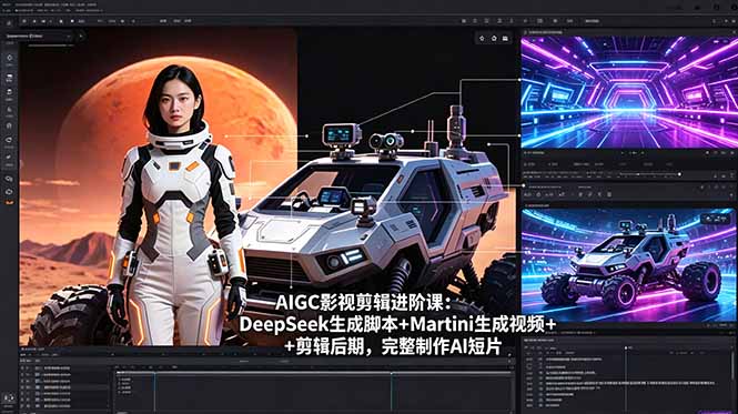 AIGC影视剪辑进阶课：DeepSeek生成脚本+Martini生成视频+剪辑后期，完整制作AI短片-佳梦网创 - 网创副业项目资源站