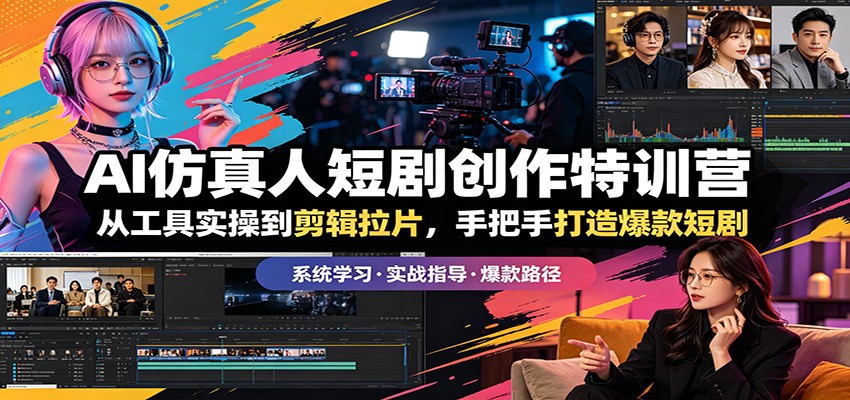 AI仿真人短剧创作特训营：从工具实操到剪辑拉片，手把手打造爆款短剧 - 佳梦网创 - 网创副业项目资源站-佳梦网创 - 网创副业项目资源站