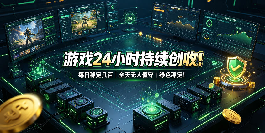 游戏24小时持续创收!每日稳定几百,全天无人值守,绿色稳定!【揭秘】-佳梦网创 - 网创副业项目资源站