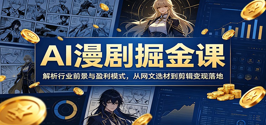 AI漫剧掘金课:解析行业前景与盈利模式,从网文选材到剪辑变现落地 AI漫剧掘金课:解析行业前景与盈利模式,从网文选材到剪辑变现落地