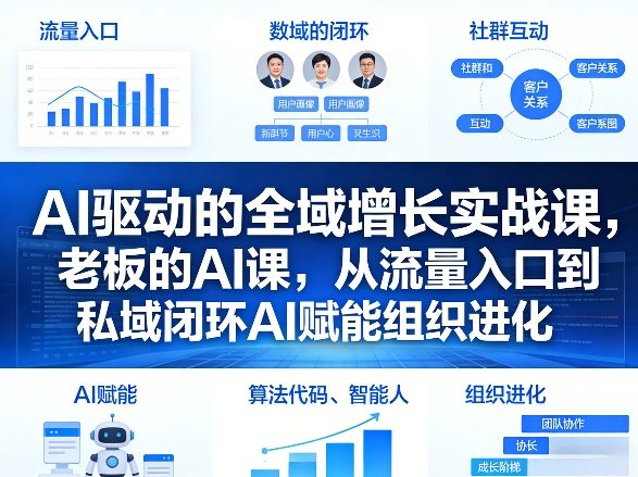 AI驱动的全域增长实战课，老板的AI课，从流量入口到私域闭环AI赋能组织进化（26年3月12-14日） - 佳梦网创 - 网创副业项目资源站-佳梦网创 - 网创副业项目资源站