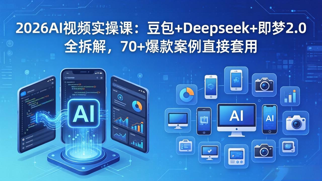 2026AI视频实操课：豆包+Deepseek+即梦2.0全拆解，70+爆款案例直接套用 - 佳梦网创 - 网创副业项目资源站-佳梦网创 - 网创副业项目资源站