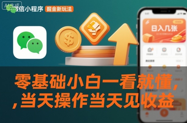 微信小程序掘金新玩法，日入几张，零基础小白一看就懂，当天操作当天见收益【揭秘】 - 佳梦网创 - 网创副业项目资源站-佳梦网创 - 网创副业项目资源站