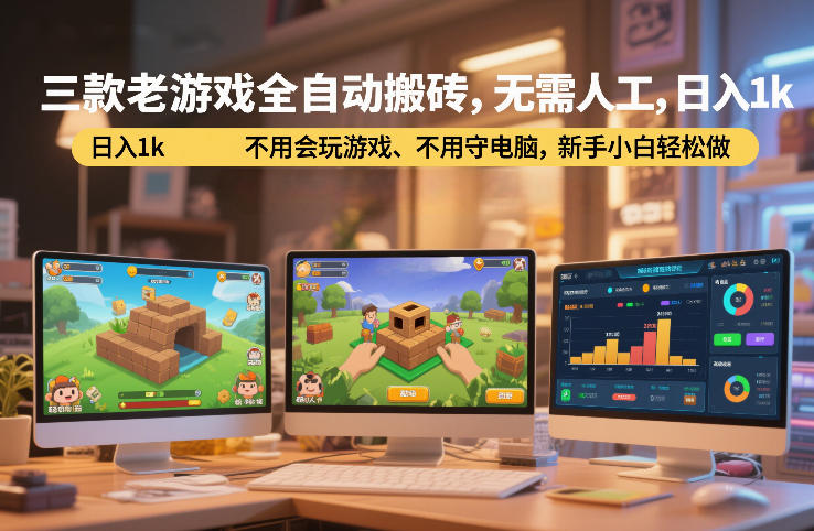 三款老游戏全自动搬砖，无需人工，日入1k，不用会玩游戏、不用守电脑，新手小白轻松做【揭秘】 - 佳梦网创 - 网创副业项目资源站-佳梦网创 - 网创副业项目资源站