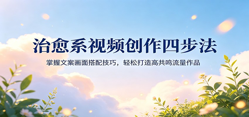 治愈系视频创作四步法：掌握文案画面搭配技巧，轻松打造高共鸣流量作品 - 佳梦网创 - 网创副业项目资源站-佳梦网创 - 网创副业项目资源站