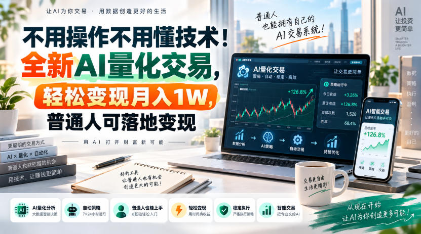 不用操作不用懂技术!全新AI量化交易,轻松变现月入1W,普通人可落地变现!【揭秘】-佳梦网创 - 网创副业项目资源站