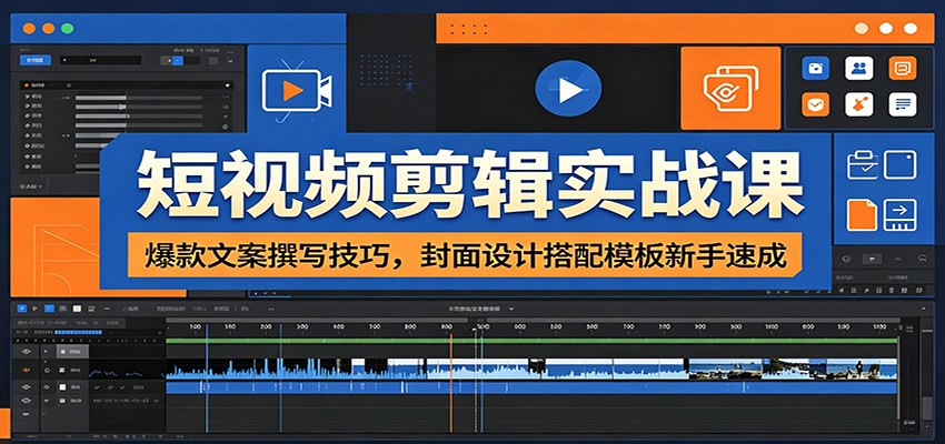 短视频剪辑实战课:爆款文案撰写技巧,封面设计搭配模板新手速成 短视频剪辑实战课:爆款文案撰写技巧,封面设计搭配模板新手速成