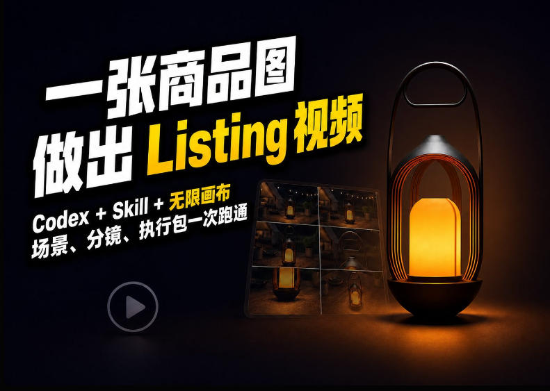 Codex+无限画布，把一张商品图变成可执行的Amazon Listing视频-佳梦网创 - 网创副业项目资源站