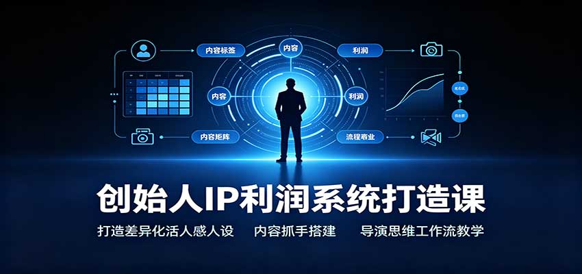 创始人IP利润系统打造课：打造差异化活人感人设，内容抓手搭建，导演思维工作流教学-佳梦网创 - 网创副业项目资源站
