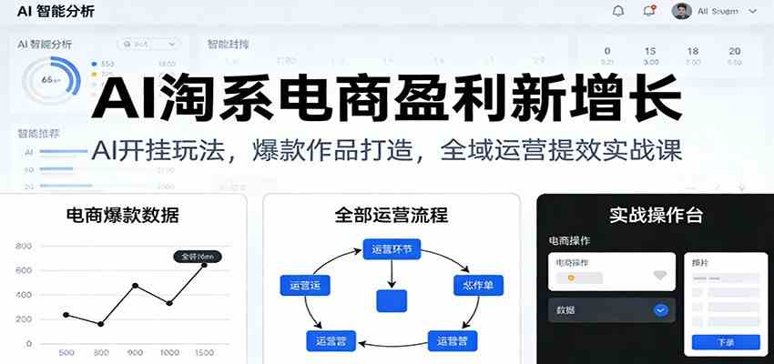 AI淘系电商盈利新增长，AI开挂玩法，爆款作品打造，全域运营提效实战课 - 佳梦网创 - 网创副业项目资源站-佳梦网创 - 网创副业项目资源站