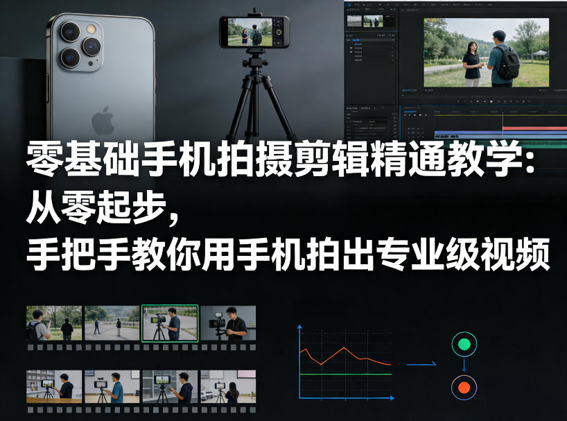 零基础手机拍摄剪辑精通教学:从零起步,手把手教你用手机拍出专业级视频-佳梦网创 - 网创副业项目资源站