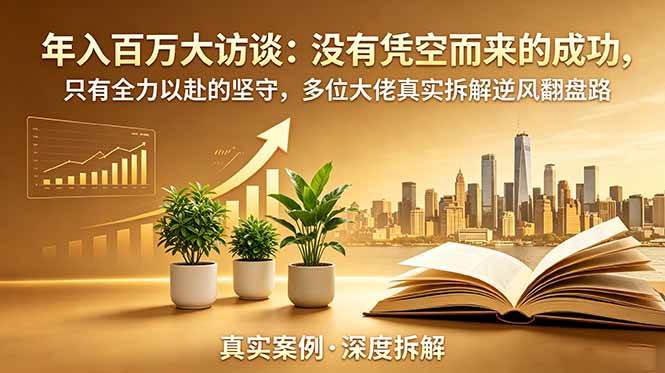 (18891期)年入百万大访谈-更新:没有凭空而来的成功,只有全力以赴的坚守,多位大佬真实拆解逆风翻盘路-佳梦网创 - 网创副业项目资源站