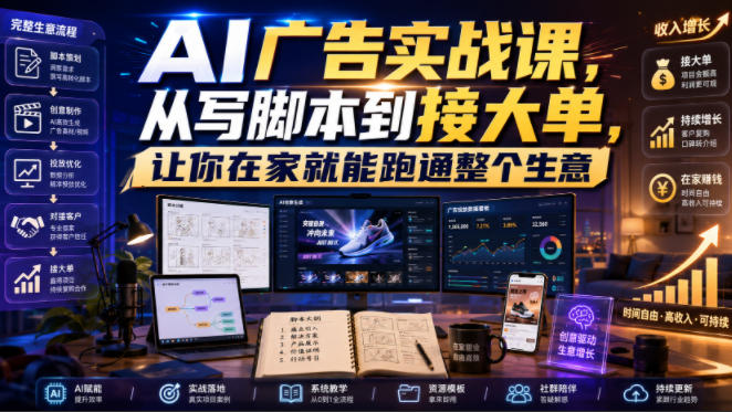 AI广告实战课,从写脚本到接大单,让你在家就能跑通整个生意【原创双语字幕】 AI广告实战课,从写脚本到接大单,让你在家就能跑通整个生意【原创双语字幕】