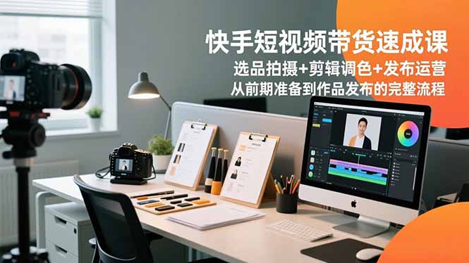 快手短视频带货速成课，选品拍摄+剪辑调色+发布运营，从前期准备到作品发布的完整流程 - 佳梦网创 - 网创副业项目资源站-佳梦网创 - 网创副业项目资源站