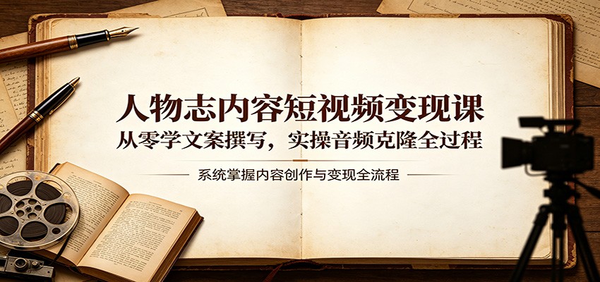 人物志内容短视频变现课：从零学文案撰写，实操音频克隆全过程 - 佳梦网创 - 网创副业项目资源站-佳梦网创 - 网创副业项目资源站