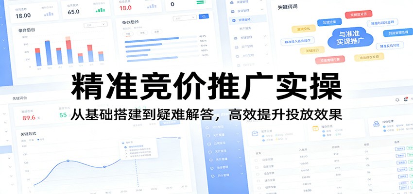 精准竞价推广实操：从基础搭建到疑难解答，高效提升投放效果 - 佳梦网创 - 网创副业项目资源站-佳梦网创 - 网创副业项目资源站