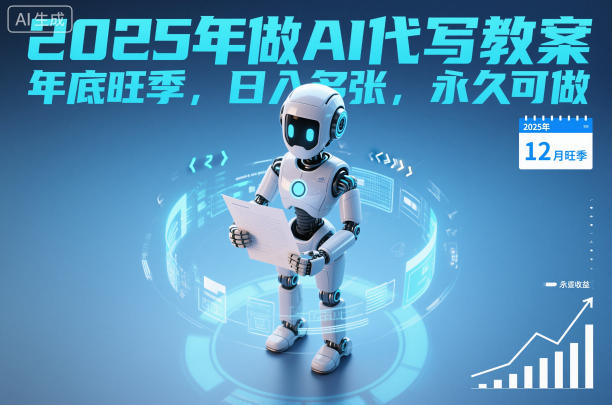 2025年做AI代写教案，年底旺季，日入多张，永久可做 - 佳梦网创 - 网创副业项目资源站-佳梦网创 - 网创副业项目资源站