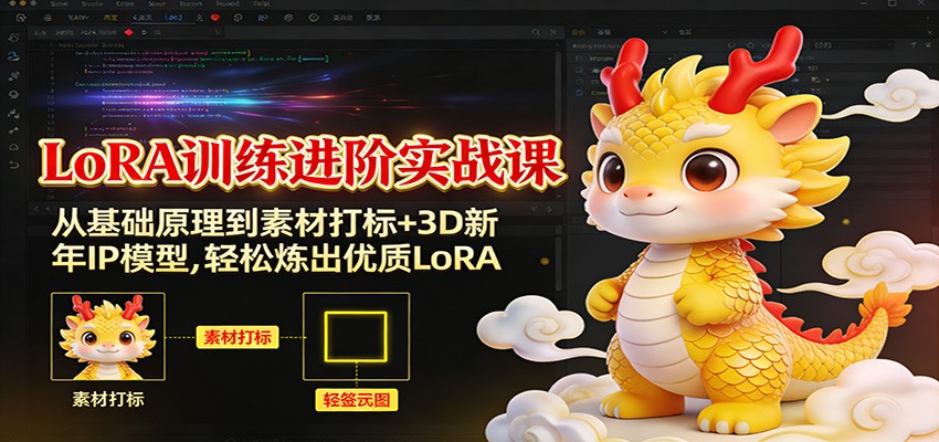 LoRA训练进阶实战课：从基础原理到素材打标+3D新年IP模型，轻松炼出优质LoRA - 佳梦网创 - 网创副业项目资源站-佳梦网创 - 网创副业项目资源站