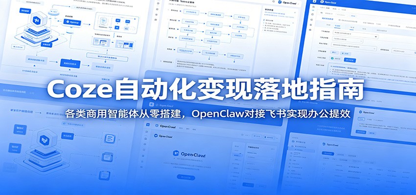 Coze自动化变现落地指南：各类商用智能体从零搭建，OpenClaw对接飞书实现办公提效 - 佳梦网创 - 网创副业项目资源站-佳梦网创 - 网创副业项目资源站