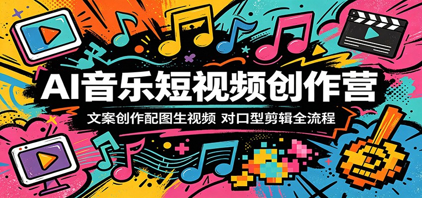 AI音乐短视频创作营：文案创作配图生视频，对口型剪辑全流程 - 佳梦网创 - 网创副业项目资源站-佳梦网创 - 网创副业项目资源站