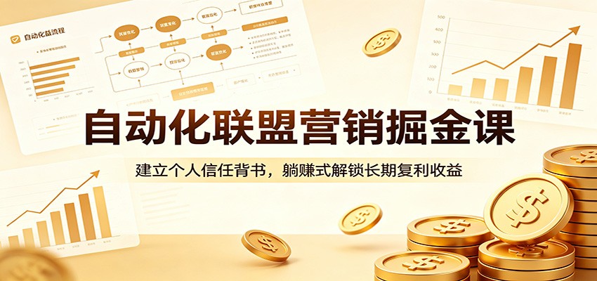 自动化联盟营销掘金课：建立个人信任背书，躺赚式解锁长期复利收益 - 佳梦网创 - 网创副业项目资源站-佳梦网创 - 网创副业项目资源站