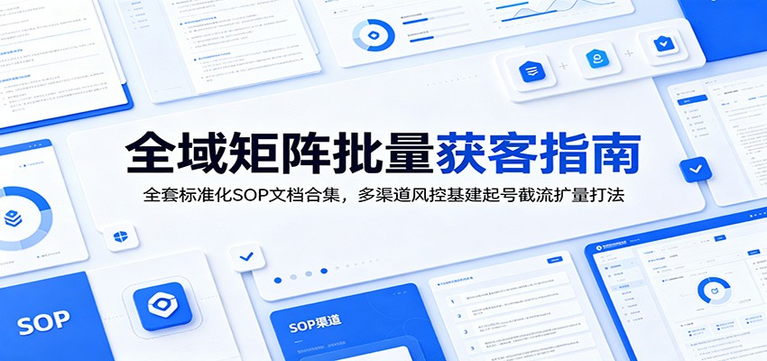 全域矩阵批量获客指南:全套标准化SOP文档合集,多渠道风控基建起号截流扩量打法 全域矩阵批量获客指南:全套标准化SOP文档合集,多渠道风控基建起号截流扩量打法
