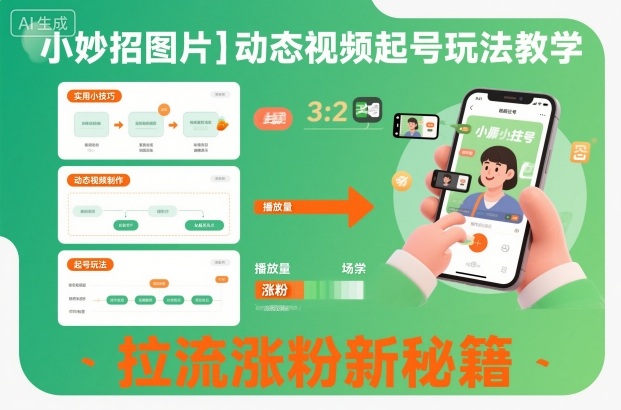 小妙招图片＋动态视频起号玩法教学，拉流涨粉新秘籍 - 佳梦网创 - 网创副业项目资源站-佳梦网创 - 网创副业项目资源站