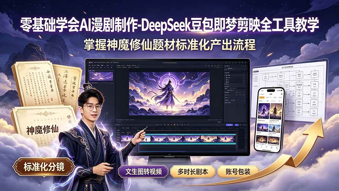 （19263期）零基础学会AI漫剧制作-DeepSeek豆包即梦剪映全工具教学，掌握神魔修仙题材标准化产出流程 - 佳梦网创 - 网创副业项目资源站-佳梦网创 - 网创副业项目资源站