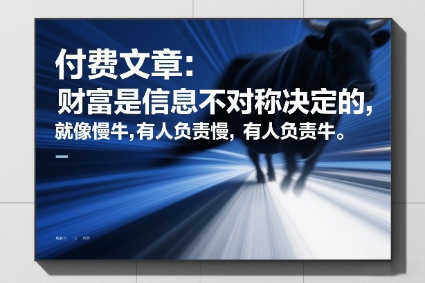 付费文章：财富是信息不对称决定的，就像慢牛，有人负责慢，有人负责牛-佳梦网创 - 网创副业项目资源站