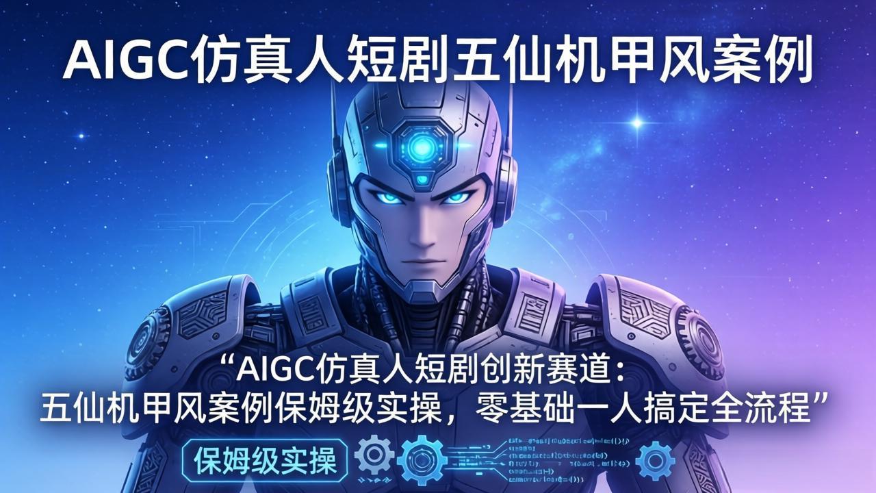 AIGC仿真人短剧创新赛道:五仙机甲风案例保姆级实操,零基础一人搞定全流程-佳梦网创 - 网创副业项目资源站